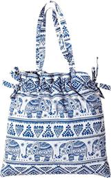 Kentia Maitai 232 Υφασμάτινη Τσάντα Θαλάσσης με Ethnic σχέδιο Μπλε από το Spitishop