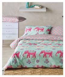 Kentia Σετ Σεντόνια Μονά Βαμβακερά Φούξια 160x270cm 3τμχ