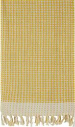 Kentia Zelda Πετσέτα Θαλάσσης Παρεό με Κρόσσια Κίτρινη 160x80εκ. από το Spitishop