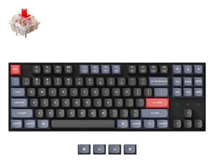 Keychron K8 Pro H1 QMK/VIA Ασύρματο Gaming Μηχανικό Πληκτρολόγιο Tenkeyless με Gateron G-Pro Red διακόπτες και RGB φωτισμό (Αγγλικό US) Κόκκινο