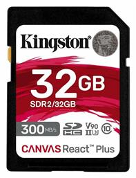 Kingston Canvas React Plus SDHC 32GB Class 10 U3 V90 UHS-II