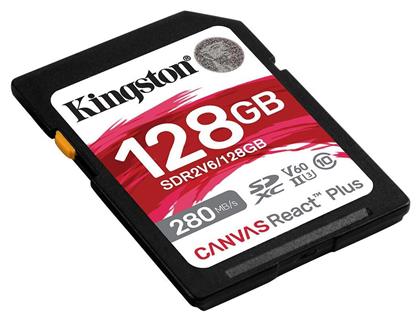 Kingston Canvas React Plus V60 SDXC 128GB Class 10 U3 V60 UHS-II