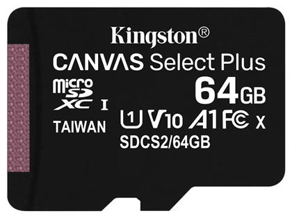 Kingston Canvas Select Plus microSDXC 64GB Class 10 U1 V10 A1 UHS-I