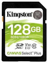 Kingston Canvas Select Plus SDXC 128GB Class 10 U3 V30 UHS-I