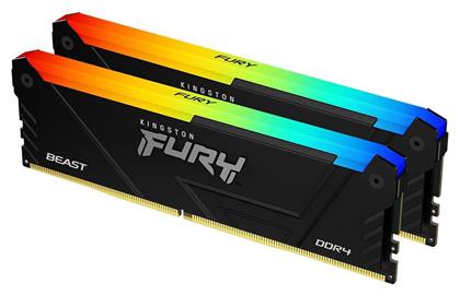 Kingston Fury Beast 16GB DDR4 RAM με 2 Modules (2x8GB) και Ταχύτητα 3200 για Desktop