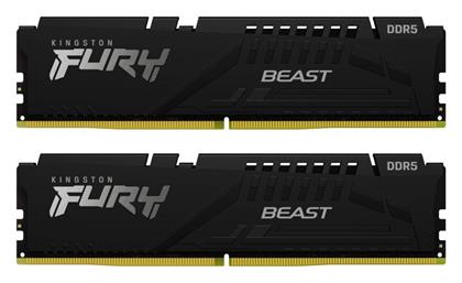 Kingston Fury Beast 64GB DDR5 RAM με 2 Modules (2x32GB) και Ταχύτητα 5600 για Desktop