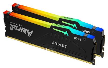 Kingston Fury Beast RGB 16GB DDR5 με 2 Modules (2x8GB)