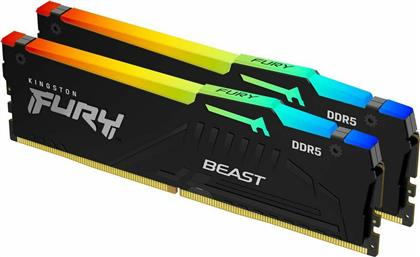 Kingston Fury Beast RGB 32GB DDR5 RAM με 2 Modules (2x16GB) και Ταχύτητα 5200 για Desktop