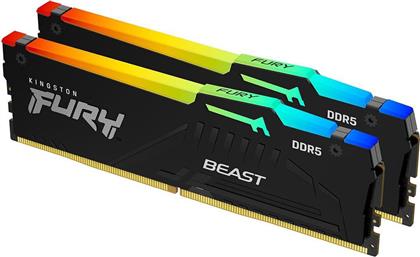 Kingston Fury Beast RGB 64GB DDR5 RAM με 2 Modules (2x32GB) και Ταχύτητα 5600 για Desktop