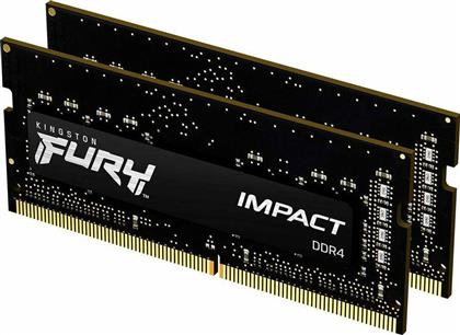 Kingston Fury Impact 32GB DDR4 RAM με 2 Modules (2x16GB) και Ταχύτητα 3200 για Laptop από το e-shop