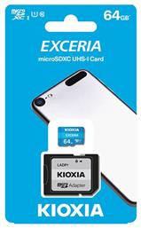 Kioxia EXCERIA microSDXC 64GB Class 10 U1 UHS-I με αντάπτορα