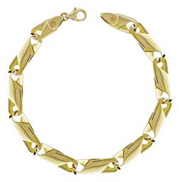 Kiriakos Gofas Χρυσή Αλυσίδα Χειρός 9K Φαρδιά Πάχους 7.5mm και Μήκους 22.5cm