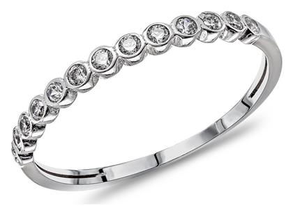 Kiriakos Gofas Γυναικείο Δαχτυλίδι Μισόβερο Λευκόχρυσο 14Κ