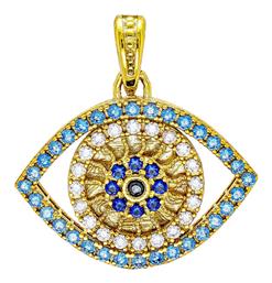 Kiriakos Gofas Μενταγιόν Παιδικό Φυλαχτό Διπλής Όψης από Χρυσό 9K PR777