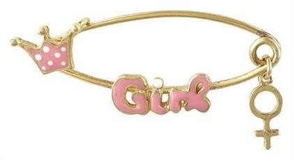 Kiriakos Gofas Παιδική Παραμάνα από Επιχρυσωμένο Ασήμι για Κορίτσι