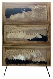 Κομοδίνο από Μασίφ Ξύλο Natural Mαύρο 37x38x60cm