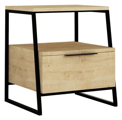 Κομοδίνο Johana Ξύλινο Μπεζ 45x40x50cm