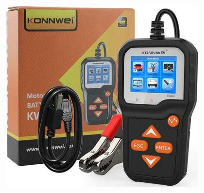 Konnwei KW-650 Ψηφιακό Battery Tester με Κροκοδειλάκια 6V/12V