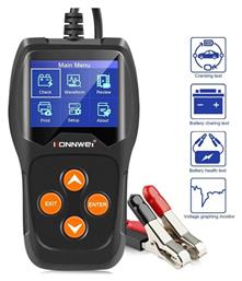 Konnwei KW600 Ψηφιακό Battery Tester με Κροκοδειλάκια