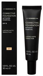 Korres Activated Charcoal Corrective Mousse Make Up SPF15 30ml