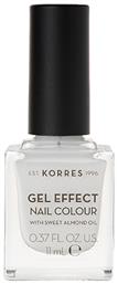 Korres Gel Effect Gloss Βερνίκι Νυχιών Μακράς Διαρκείας Λευκό 1 Blanc White 11ml