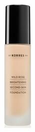 Korres Wild Rose Brightening Second-Skin Liquid Make Up SPF15 30ml