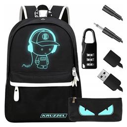 Kruzzel Backpack Αδιάβροχο 19lt Μαύρο από το EasyU