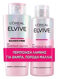 L'Oreal Paris Elvive Glycolic Gloss Σετ Περιποίησης Μαλλιών για Λάμψη 2τμχ