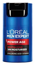 L'Oreal Paris Expert Power Age Ανδρική Κρέμα Προσώπου για Ενυδάτωση, Αντιγήρανση & Λάμψη με Υαλουρονικό Οξύ 50ml