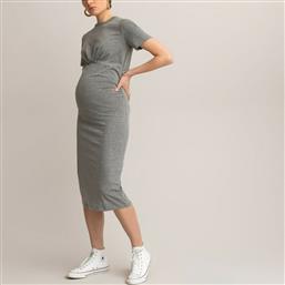 La Redoute Κοντομάνικο Φόρεμα Εγκυμοσύνης Γκρι