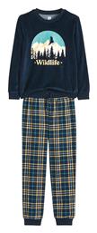 La Redoute Collections Παιδική Πιτζάμα Χειμωνιάτικη Βελούδινη Καρό, Βελούδο, Φανέλα