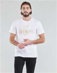 Lacoste Ανδρικό T-shirt Με Στάμπα Λευκό από το Z-mall