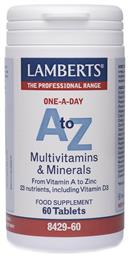 Lamberts A to Z Multivitamins Βιταμίνη για Ενέργεια 60 ταμπλέτες