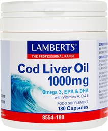 Lamberts Cod Liver Oil Μουρουνέλαιο 1000mg 180 κάψουλες από το Pharm24