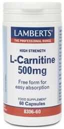 Lamberts L-Carnitine 500mg 60 κάψουλες