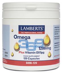 Lamberts Omega 3 6 9 1200mg Plus Vitamin D3 5μg 1200mg 120 κάψουλες