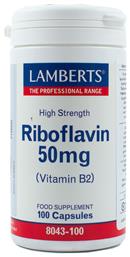 Lamberts Riboflavin Βιταμίνη 50mg 100 κάψουλες