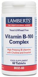 Lamberts Vitamin B-100 Complex Βιταμίνη 60 ταμπλέτες