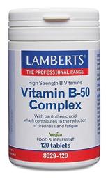 Lamberts Vitamin B 50 Complex Βιταμίνη 50mg 120 ταμπλέτες