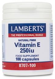 Lamberts Vitamin E Βιταμίνη 250iu 168mg 100 κάψουλες