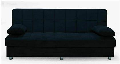 Laura ΙΙ Τριθέσιος Καναπές Κρεβάτι με Αποθηκευτικό Χώρο Μαύρος 190x75εκ. από το Esmarket