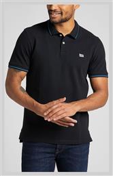 Lee Ανδρικό T-shirt Polo Μαύρο