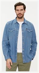 Lee Western Ανδρικό Πουκάμισο Overshirt Μακρυμάνικo Τζιν με Κανονική Γραμμή Μπλε