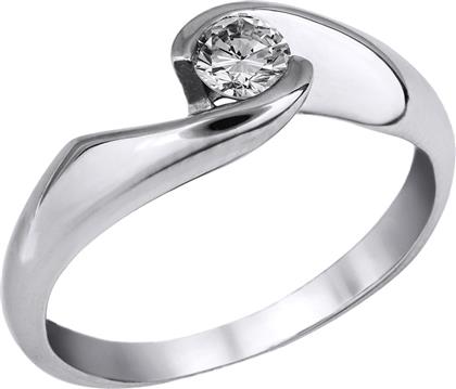 Λευκόχρυσο δαχτυλίδι με διαμάντι Κ18 027053 027053 Χρυσός 18 Καράτια από το Kosmima24