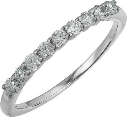 Λευκόχρυσο δαχτυλίδι με σειρέ από διαμάντια Κ18 039519 039519 Χρυσός 18 Καράτια