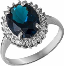 Λευκόχρυσο δαχτυλίδι ροζέτα Κ14 London Blue 035179 035179 Χρυσός 14 Καράτια από το Kosmima24