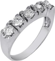 Λευκόχρυσο δαχτυλίδι σειρέ 14Κ 002144 002144 Χρυσός 14 Καράτια από το Kosmima24