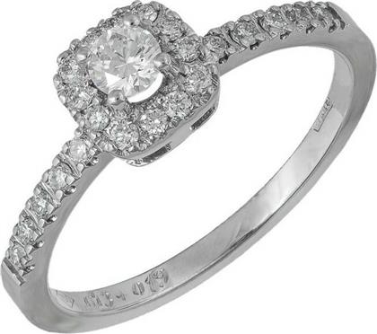 Λευκόχρυσο γυναικείο δαχτυλίδι Κ18 ολοστόλιστο με διαμάντια 039250 039250 Χρυσός 18 Καράτια από το Kosmima24
