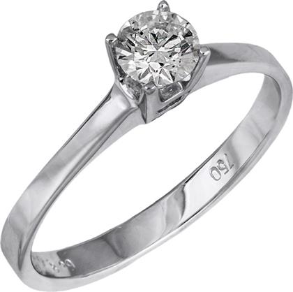 Λευκόχρυσο μονόπετρο πρότασης γάμου Κ18 με διαμάντι 025806 025806 Χρυσός 18 Καράτια