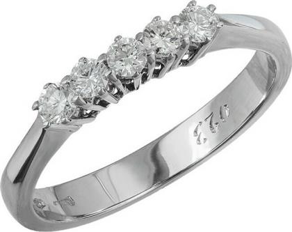 Λευκόχρυσο σειρέ δαχτυλίδι με διαμάντια Κ18 039521 039521 Χρυσός 18 Καράτια από το Kosmima24